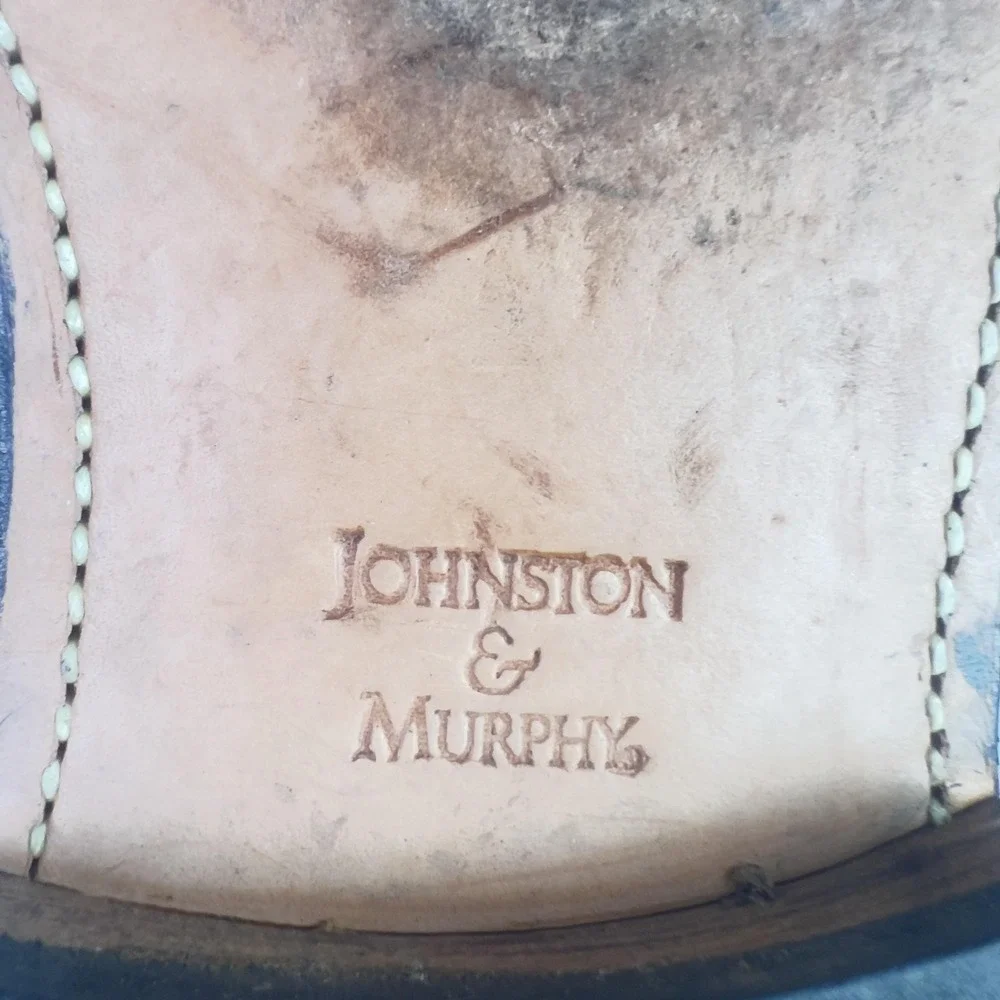 Johnston & Murphy Aristocraft Shoes Mens 10.5 Burgundy Leather Wingtip Oxford